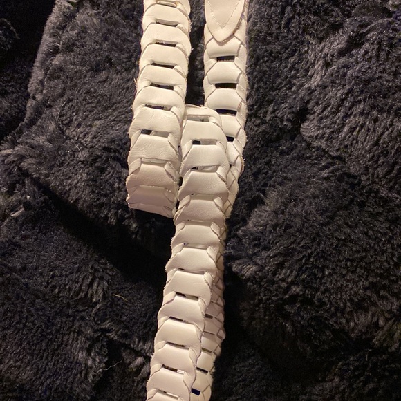 Exquisite vintage white leather linked belt 29 - Picture 4 of 4